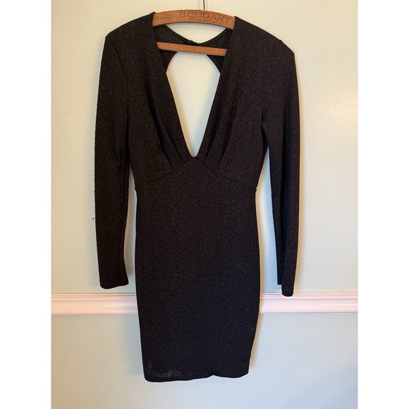 Charlotte Russe Vintage Mini Little Black Dress Size M Low Open Back Y2K - Picture 2 of 5